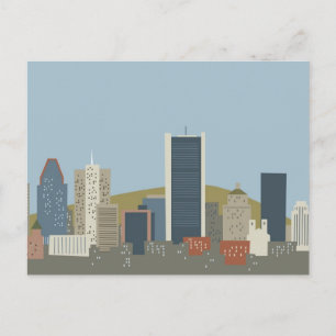 Cartoon Montreal Postkarte