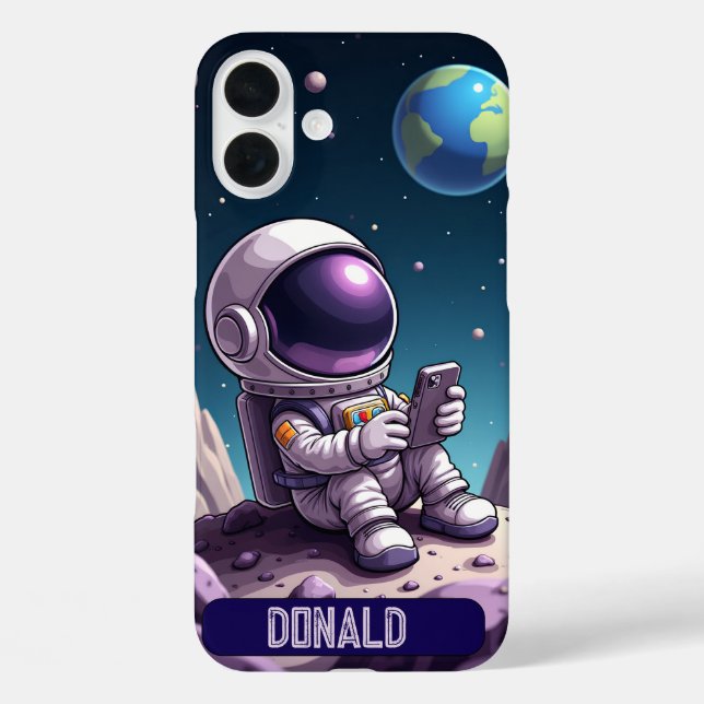 Cartoon Moon Astronaut Art Print Case-Mate iPhone Hülle (Rückseite)