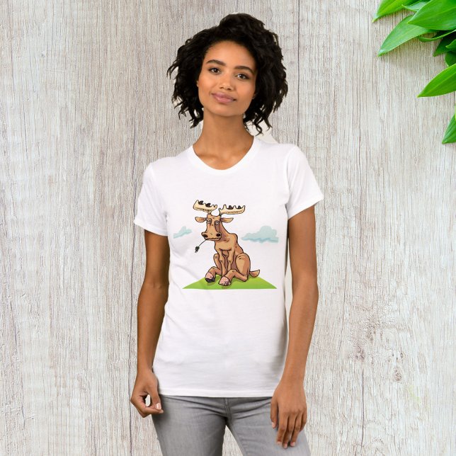 Cartoon Moose Womens T - Shirt (Von Creator hochgeladen)