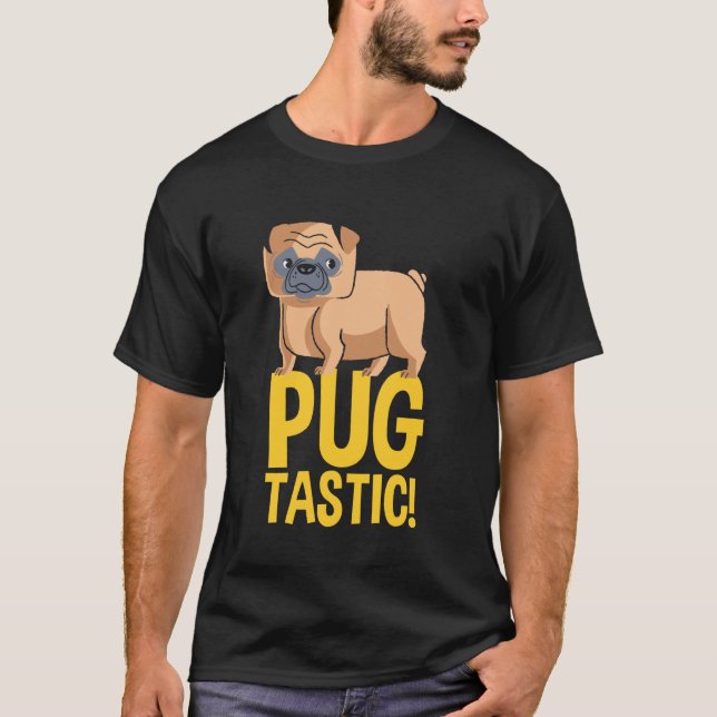 Cartoon-Mops-Design Mops-tastisch T-Shirt (Vorderseite)