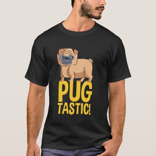 Cartoon-Mops-Design Mops-tastisch T-Shirt (Vorderseite)