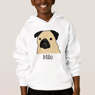 Cartoon Mops Face Hoodie