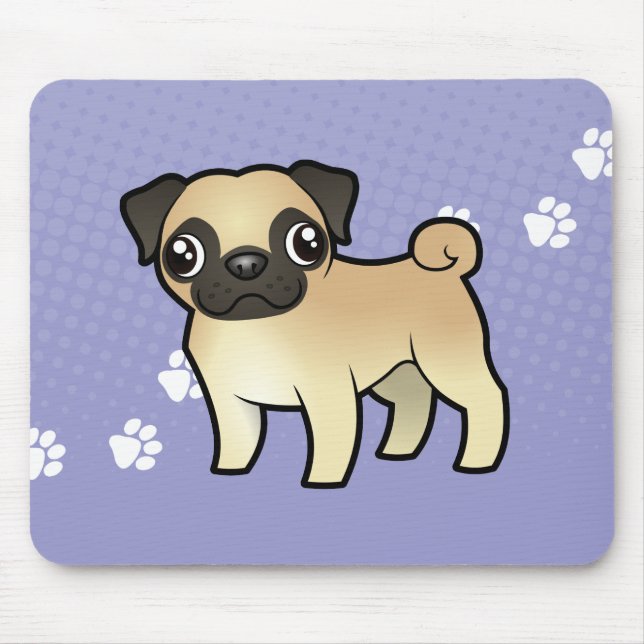 Cartoon-Mops Mousepad (Vorne)