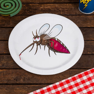 Cartoon Mosquito Pappteller