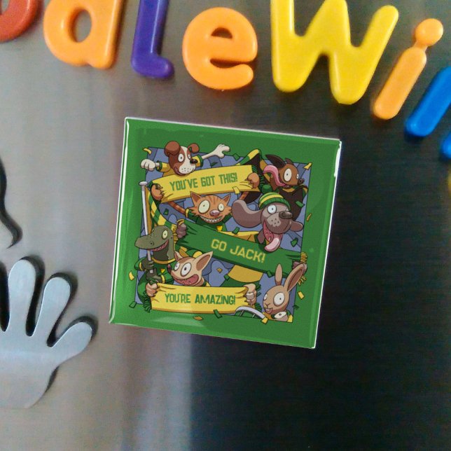 Cartoon Motivierend Tierlüfter hinzufügen Magnet (Von Creator hochgeladen)