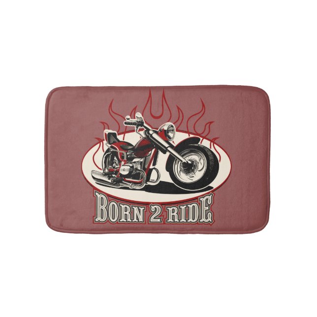 Cartoon Motorrad Badematte (Vorderseite)