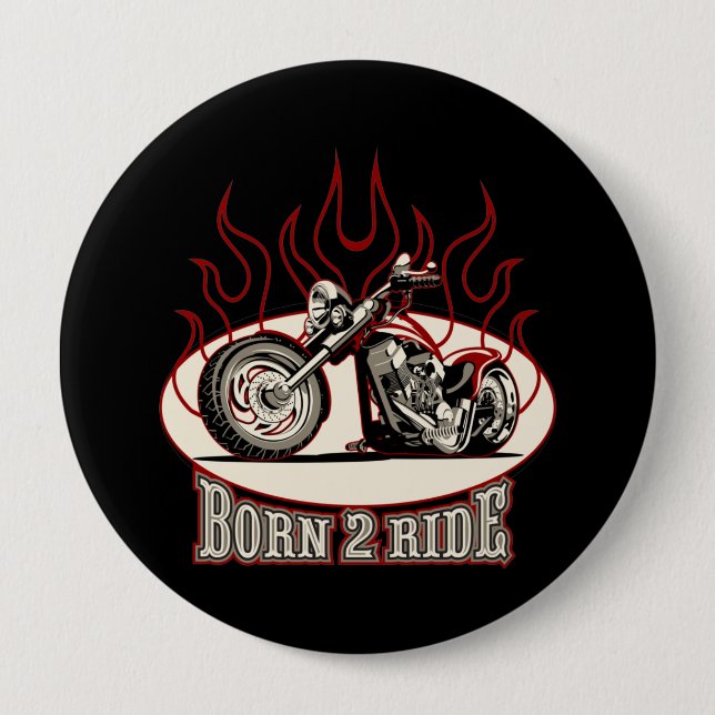 Cartoon Motorrad Button (Vorderseite)