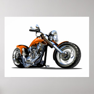 Cartoon Motorrad Poster
