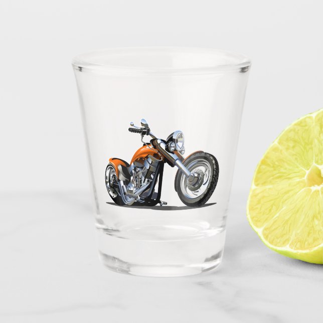 Cartoon Motorrad Schnapsglas (Vorderseite)
