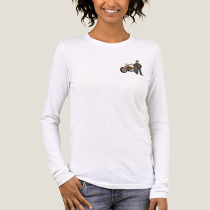 Cartoon-Motorradfahrer mit Kunst eines kraftvollen Tri-Blend Shirt
