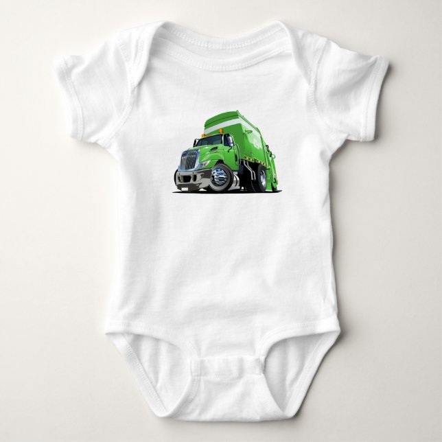 Cartoon-Müllwagen Baby Strampler (Vorderseite)