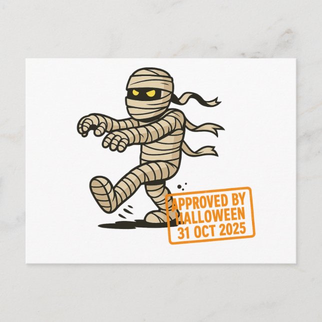 Cartoon Mummy - zu Halloween genehmigt Postkarte (Vorderseite)