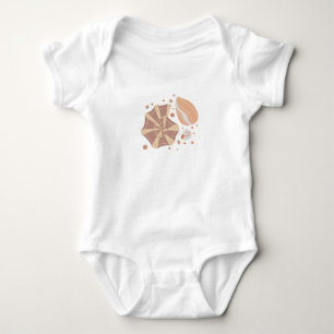 Cartoon-Muschel mit Doodle-Verzierung Baby Strampler