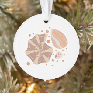 Cartoon-Muschel mit Doodle-Verzierung Ornament