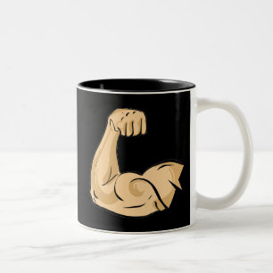 Cartoon MUSCLES MAN kräftiger Arm Bizeps athletis Zweifarbige Tasse