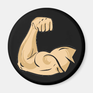 CARTOON MUSCLES MAN kräftiger Arm Bizeps athletisc Magnet