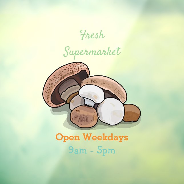 Cartoon Mushroom-Abbildung Fensteraufkleber (Blatt 3)