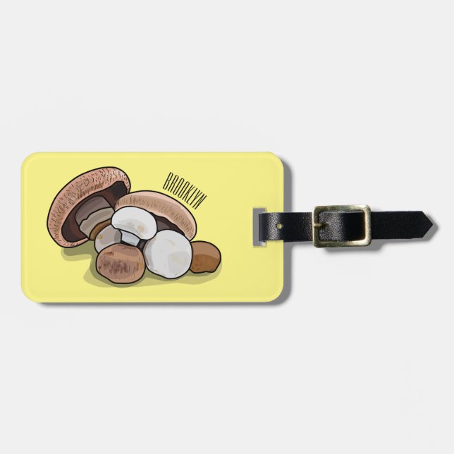 Cartoon Mushroom-Abbildung Gepäckanhänger (Vorderseite horizontal)
