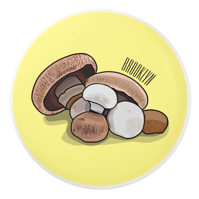 Cartoon Mushroom-Abbildung Keramikknauf (Vorderseite)