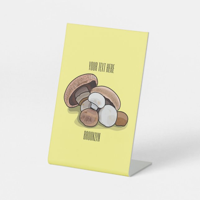 Cartoon Mushroom-Abbildung Sockelschild (Vorderseite)