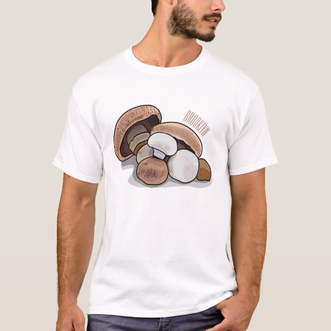 Cartoon Mushroom-Abbildung T-Shirt (Vorderseite)