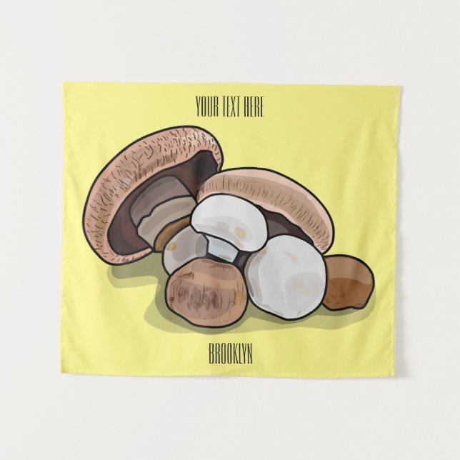Cartoon Mushroom-Abbildung Wandteppich (Vorderseite (Horizontal))