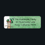 Cartoon Mushroom Christmas Return Address Label<br><div class="desc">Hier finden Sie ein niedliches Rücksendelabel eines Cartoon-Pilzes mit grüner Aquarellfarbe für Ihre Weihnachtskarten-Umschläge. Bearbeiten Sie den Text mit Ihrem Namen und Ihrer Adresse,  um Ihre eigenen Labels zu erstellen.</div>