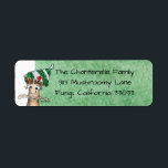 Cartoon Mushroom Christmas Return Address Label<br><div class="desc">Hier finden Sie ein niedliches Rücksendelabel eines Cartoon-Pilzes mit grüner Aquarellfarbe für Ihre Weihnachtskarten-Umschläge. Bearbeiten Sie den Text mit Ihrem Namen und Ihrer Adresse,  um Ihre eigenen Labels zu erstellen.</div>