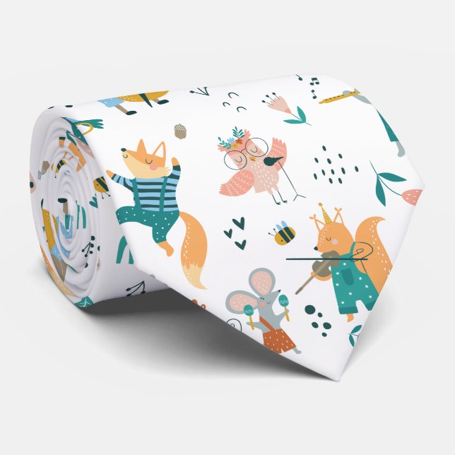 Cartoon Music Band Krawatte (Gerollt)