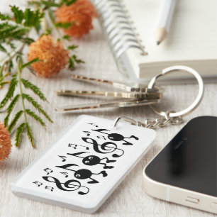 Cartoon Musiknoten Schlüsselanhänger