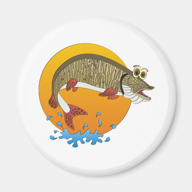 Cartoon Muskie Magnet (Vorne)