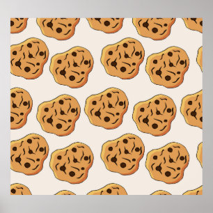 Cartoon-Muster für handgezeichnete Cookies Poster