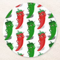 Cartoon-Muster für rote und grüne Pfefferdivas