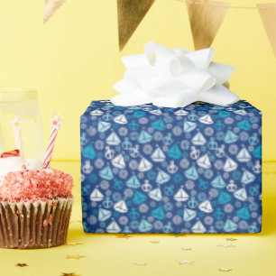 Cartoon Muster mit Segelbooten Geschenkpapier