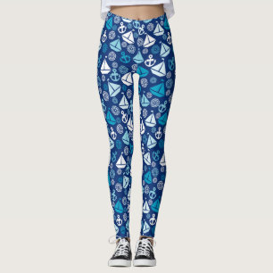Cartoon-Muster mit Segelbooten Leggings