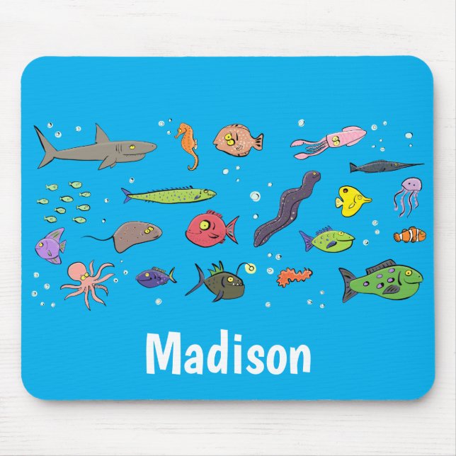 Cartoon-Muster von Wolkenkratzern Mousepad (Vorne)