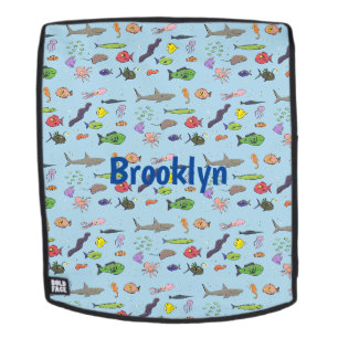 Cartoon-Muster von Wolkenkratzern Rucksack