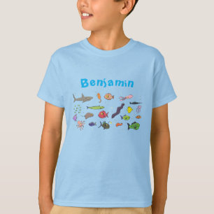Cartoon-Muster von Wolkenkratzern T-Shirt