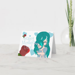 Cartoon Mutter- und Tochterkarte Feiertagskarte