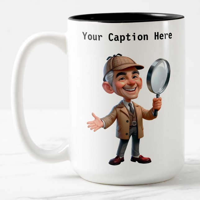 Cartoon-Mystery für Privatdetektoren Zweifarbige Tasse (Von Creator hochgeladen)