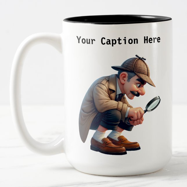Cartoon-Mystery für Privatdetektoren Zweifarbige Tasse (Von Creator hochgeladen)