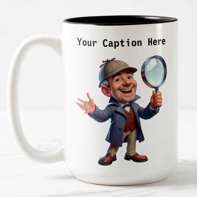 Cartoon-Mystery für Privatdetektoren Zweifarbige Tasse (Von Creator hochgeladen)