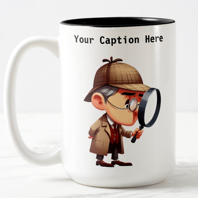 Cartoon-Mystery für Privatdetektoren Zweifarbige Tasse (Von Creator hochgeladen)