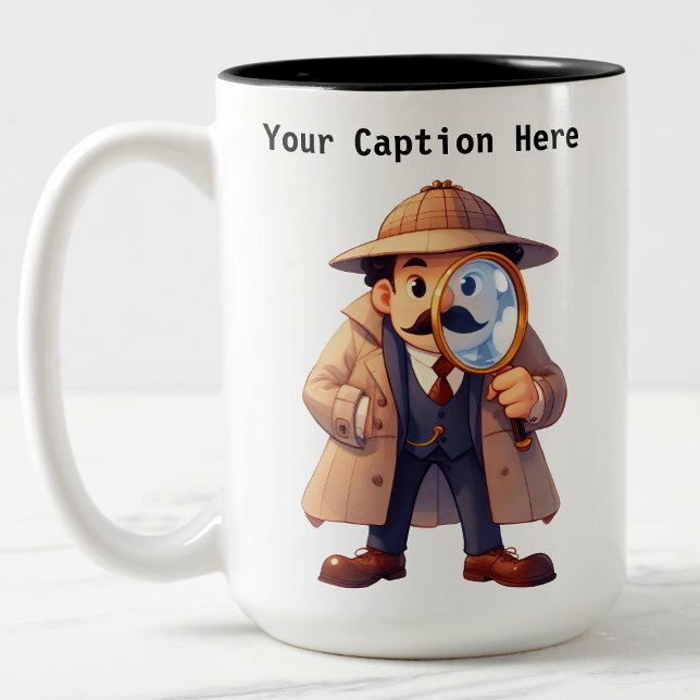 Cartoon-Mystery für Privatdetektoren Zweifarbige Tasse (Von Creator hochgeladen)