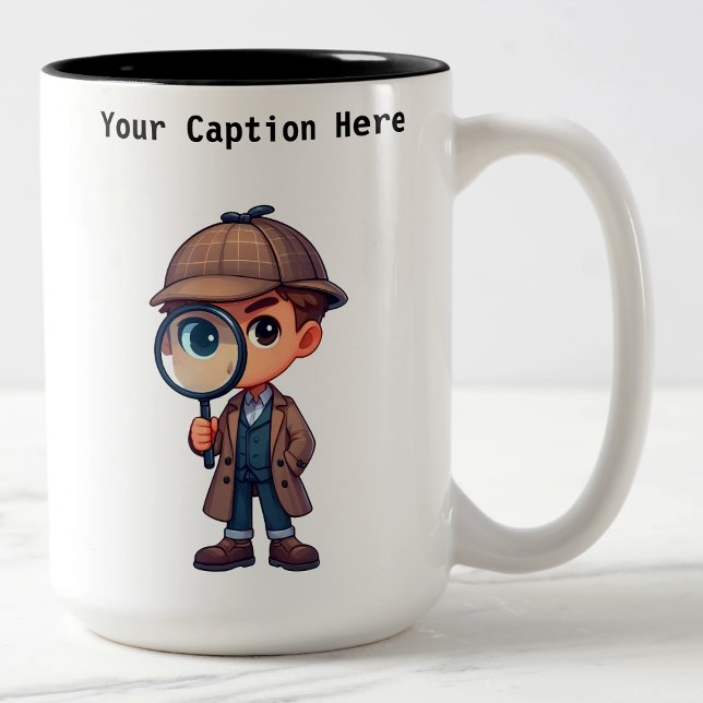 Cartoon-Mystery für Privatdetektoren Zweifarbige Tasse (Von Creator hochgeladen)