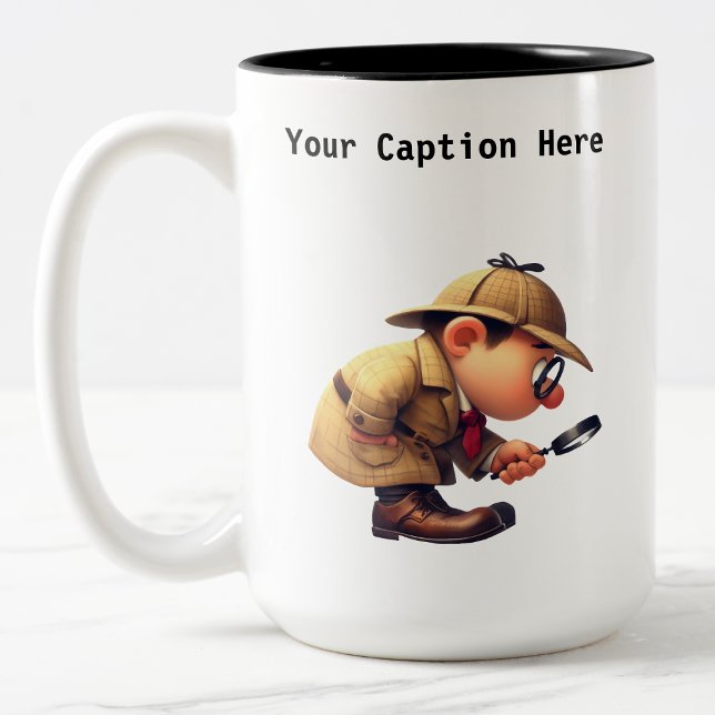 Cartoon-Mystery für Privatdetektoren Zweifarbige Tasse (Von Creator hochgeladen)