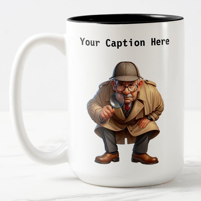 Cartoon-Mystery für Privatdetektoren Zweifarbige Tasse (Von Creator hochgeladen)