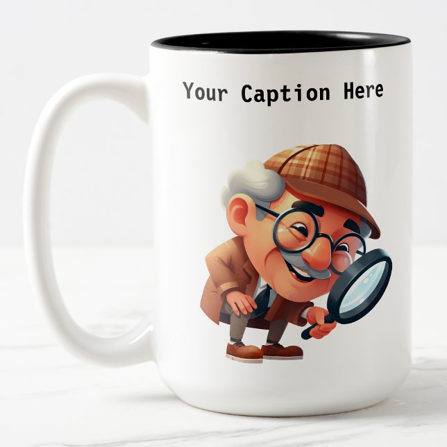 Cartoon-Mystery für Privatdetektoren Zweifarbige Tasse (Von Creator hochgeladen)