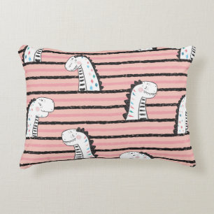 Cartoon Niedlich Dinosaurier Vintag Nahtlos Muster Dekokissen