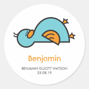 Cartoon Niedlich Duckling New Baby Geschenksticker Runder Aufkleber